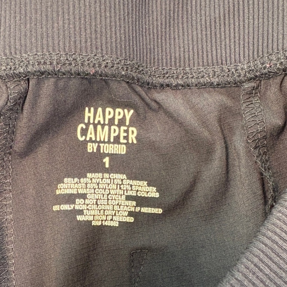 Torrid Happy Camper Black Nylon Ruched Jogger Pants Size 1 40755068 - Picture 3 of 8
